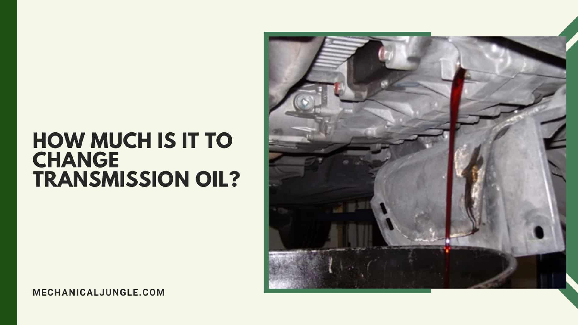 How Much Is It to Change Transmission Oil?