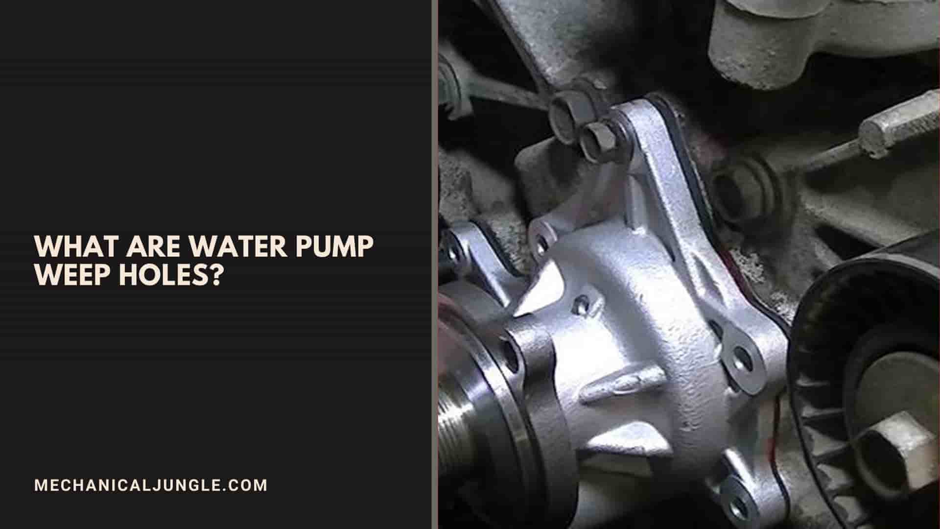 What Are Water Pump Weep Holes?